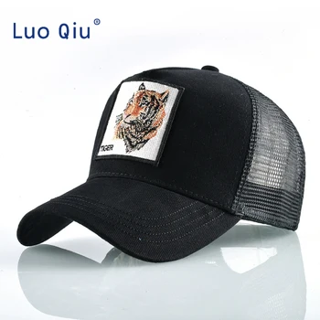 Moda Șapcă De Baseball Tigru Broderie Patch Snapback Pălării Pentru Bărbați, Femei Ochiurilor De Plasă Respirabil Camionagiu Os Unisex Hip Hop Casquette