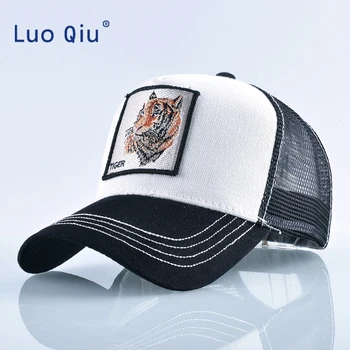 Moda Șapcă De Baseball Tigru Broderie Patch Snapback Pălării Pentru Bărbați, Femei Ochiurilor De Plasă Respirabil Camionagiu Os Unisex Hip Hop Casquette