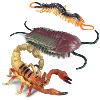 Model Animal Insecte Seria 3 Stiluri Mini Simulare PVC Scorpion Centipede Trilobit Jucărie de Învățământ Pentru Copii Cadouri