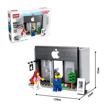 Modelul Blocuri City Mini-Scena de pe Strada McDonald Cafe KFCE Apple Shop pentru copii Jucarii pentru Copii