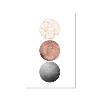 Modern Abstract Luna Roz Pictură În Ulei Geometrie Rotund Triunghi Poster Scandinave Decor Camera De Zi Cuadros Decor