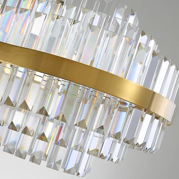 Modern candelabru de cristal pentru sala de mese ovale bucatarie de design lanț de insule de iluminat de aur decor acasă lanț de led-uri de iluminat