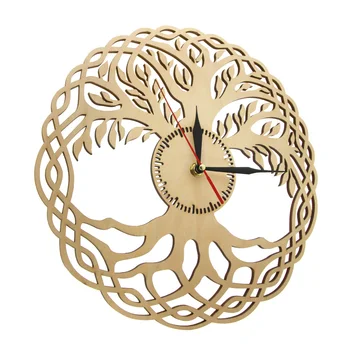 Modern Ceas De Perete Geometria Sacră Manual Capodoperă Rustic Din Lemn De Copac Al Vieții Ceas De Perete Infinit Copac Home Decor Zen