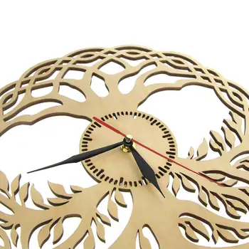 Modern Ceas De Perete Geometria Sacră Manual Capodoperă Rustic Din Lemn De Copac Al Vieții Ceas De Perete Infinit Copac Home Decor Zen