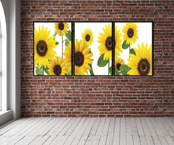 Modern Galben Vibrant de Floarea-soarelui Floare de Arta Pictura de Postere si Printuri Panza Poze de Perete pentru Camera de zi Decor Acasă Nici un Cadru