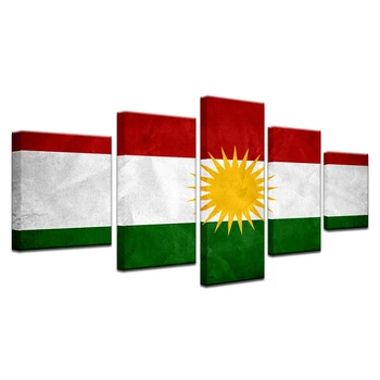 Modern HD Steag Pe Wall Art Kurdistan Banner, Poster Decor Acasă 5 Panoul de Ulei Poza Pentru Camera de zi Tipărite opera de Arta