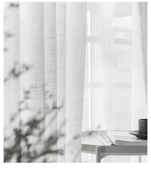 Modern lenjerie de pat din bumbac perdea de fire semi umbrire cortina fire simple balcon Cruce textura perdea de living fire decor tul