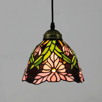 Modern Nordic Singur Mozaic Lumini Pandantiv Vitralii Flori Abajur Hanglamp Dormitor, Camera De Zi E27 Bec De Iluminat