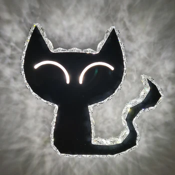 Modern Pisica Minunat de Perete de Lumină de Argint din Oțel Inoxidabil Cristal LED Lămpi de Perete Pentru Hol, Coridor Decorative Montat Sconces