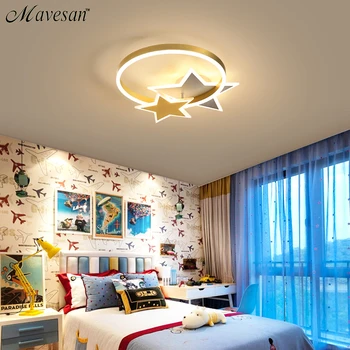 Moderne de CONDUS Plafon Candelabru de Aur Cu Cadru de Stele Pentru Camera Copil Dormitor, Sala de Mese Bistro Sala de Interior din Aluminiu Lumini