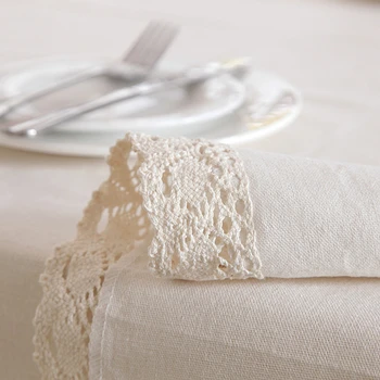 Moderne de lenjerie de pat de bumbac culoare solidă cu dantela două dantelă albă de masă de banchet cafea, masă decor acasă