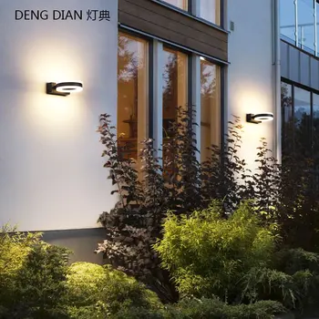 Moderne de perete rotund de lumină LED-uri de Aluminiu lămpi de perete în sus și în jos alb rezistent la apa coridor lumini pridvor hol iluminat exterior 14W