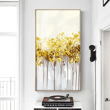 Moderne, Panza Pictura, Postere și de Imprimare Arta de Perete Imaginile pentru Camera de zi Dormitor Decorative de Aur Frunze Decor Acasă Neînrămate