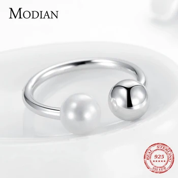 Modian Argint 925 Moda Rotund Clar Shell Pearl Inele De Lux Bijuterii Farmec Pentru Femei Inel De Argint Anel