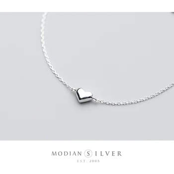 Modian Farmec de Dragoste Inima Simplu Lanț de Link-ul Bratari Argint 925 Design de Moda Bijuterii pentru Femei Accesorii Bijoux