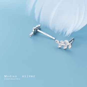 Modian Noi Argint 925 Cu Zircon Orbitor Ramură Frunze Cercei Stud Pentru Femei Planta Știfturi De Ureche Stil Coreean Bijuterii Fine
