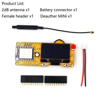 Modul de Utilizare Ușoară Feminin Antet 5V 0.8 O piesă de schimb Wifi Dezvoltarea Bord PCB OLED ESP8266 Suport 2.4 GHz Deauther Mini
