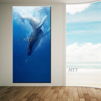 Modul În Care Oamenii Și Balene Obține De-A Lungul Abstracte Pictura In Ulei Pe Panza Living Home Poze Arta De Perete Moderne Picturi Unframe
