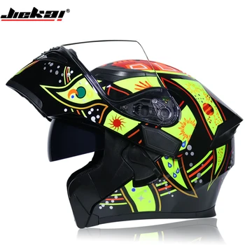 Modular motocicleta casca flip fata complet casca de curse cascos para moto dublu obiectiv poate fi echipat cu Bluetooth capacete DOT