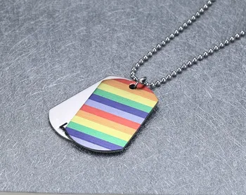 Modyle Strat Dublu Colier Pandantiv Din Otel Inoxidabil Egalitatea Rainbow Femei Partid Bijuterii Gratuit Lanț