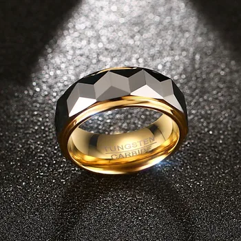 Modyle Tungsten Bărbați Inel de Nunta de sex Masculin Bijuterii din Aur de Culoare 8mm Lățime Dropshipping