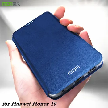 MOFi Originala Caz Flip pentru Huawei Honor 10 husă Moale pentru Honor10 din Piele PU pentru Onoare Cazul Carte TPU Silicon Conque
