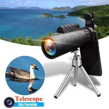 Moge 50X HD cu Zoom Optic de Lentile de aparat de Fotografiat Telescop Monocular aparat de Fotografiat Telefon Mobil Telescop