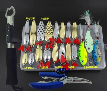 Momeli De Pescuit Set Kit Metal Momeala Lingura Atrage Cleste De Prindere Greu Momeală Proaspătă Apă Sărată Toate Dimensiunile De Pescuit Maritim În Cutie De Depozitare J340