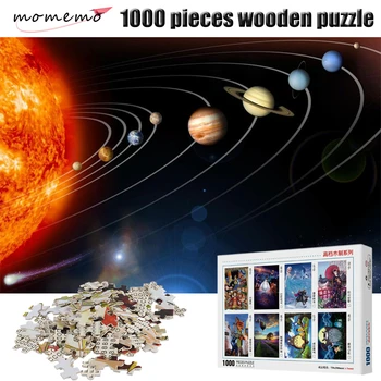 MOMEMO Sistem Solar Puzzle-uri de 1000 de Piese Puzzle din Lemn Puzzle Adulti Puzzle din Lemn, 1000 Piese Puzzle Jucării pentru Copii Cadouri