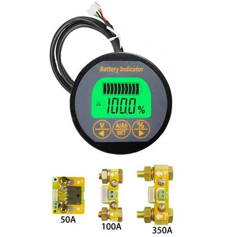 Monitor baterie 50A 100A 350A 500A Coulomb Metru Indicator de Capacitate Voltmetru ampermetru Tester Masina ebike UP Litiu plumb-acid