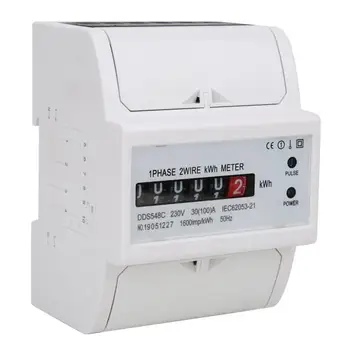Monitor de putere DDS548C Watt Oră Contor monofazat 4P 230V Putere Contor de Energie de 35 mm DIN-Rail Mount <br> contor de energie