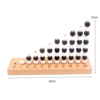 Montessori Copilul Matematică Jucărie 1-10 Ciudat și Chiar Numărul Digital Alb & Negru Margele Tabla de Sah din Lemn Jucărie Devreme Copii Preșcolari