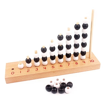 Montessori Copilul Matematică Jucărie 1-10 Ciudat și Chiar Numărul Digital Alb & Negru Margele Tabla de Sah din Lemn Jucărie Devreme Copii Preșcolari