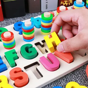 Montessori Jigsaw Puzzle din Lemn Jucărie XX9E