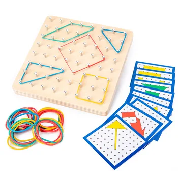 Montessori Jucarii Creative Grafică Cauciuc Tie Plăci De Unghii Geometrice Consiliul De Pregătire Preșcolară De Învățământ Montessori Jucărie Din Lemn