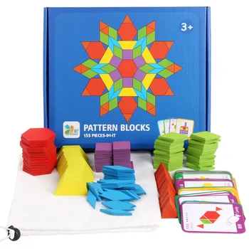 Montessori jucarii din Lemn pentru Copii de Colorat Creativ forme Geometrice Joc de Puzzle de Învățământ Devreme senzoriale Jucării pentru Copii