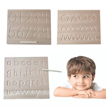 Montessori Limba Jucării Engleză Capital Literele Alfabetului & 0-9 Digitals Bord Cunoaștere Scris Practică Munca La Domiciliu Preshool Jucărie
