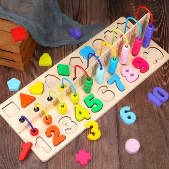 Montessori Pentru Copii De Educație Timpurie Din Lemn Elemente De Recuzită Abac Numărare Calcularea Margele Matematica Jucarii De Predare Învăța Jucarii Educative