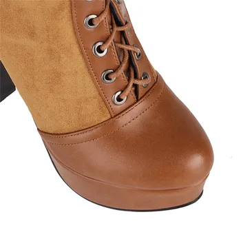 MoonMeek 2020 dimensiuni Mari 33-43 femei cizme tocuri groase rotund toe doamnelor pantofi de iarnă de moda dantelă sus cizme genunchi ridicat