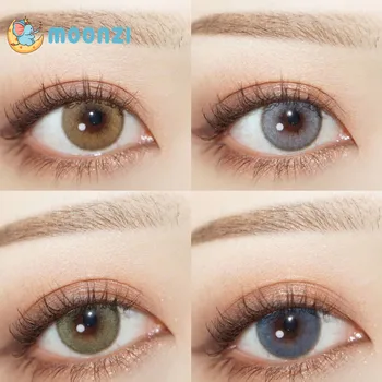 MOONZI Ceață pur browncontact lentile MARE de elevi Frumoase Lentile de Contact Colorate pentru ochi natural cosplay Miopie 2 buc baza de prescriptie medicala