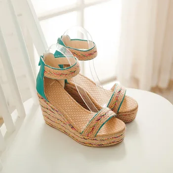 MORAZORA 2020 dimensiuni mari 33-49 femei sandale culori amestecate zip vara pene sandale cu platforma petrecere de moda pantofi de nunta femeie