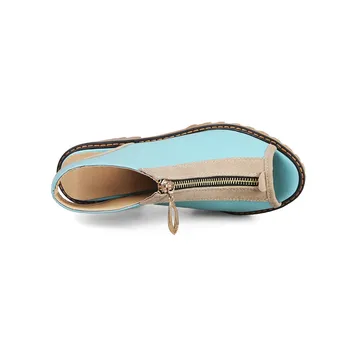 MORAZORA 2020 nou stil pentru femei sandale peep toe pantofi de vara culori amestecate cu fermoar tocuri platforma pantofi pentru femeie pantofi rochie