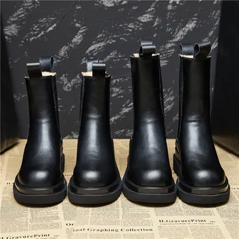 MORAZORA 2021 Noi, originale, cizme din piele pentru femei toamna iarna glezna cizme platforma Chelsea cizme de alunecare pe doamnele botas alb negru