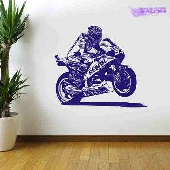 Moto GP Curse cu Motociclete Autocolant Marc Marquez Decal Vehicul Postere de Perete de Vinil Pegatina Decor Mural