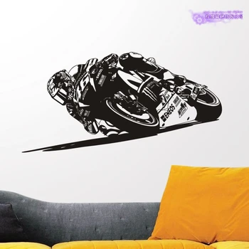 Moto GP Curse cu Motociclete Autocolant Vehicul Decal Postere de Perete de Vinil Pegatina Decor Mural Autocolant