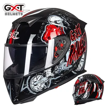 Motocicleta cască integrală bărbați de curse duble lentile casca motocicleta cascos para moto motociclete off-road cu casca DOT capacete