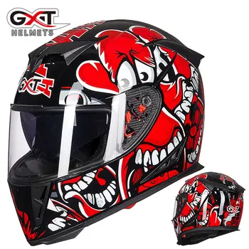 Motocicleta cască integrală bărbați de curse duble lentile casca motocicleta cascos para moto motociclete off-road cu casca DOT capacete