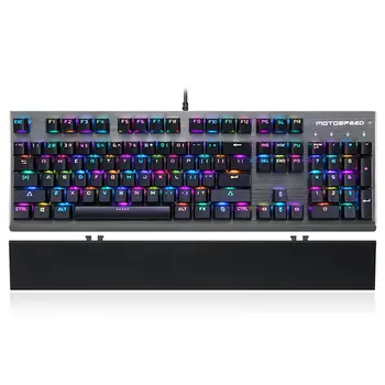 Motospeed CK108 ProfessionUSB cu Fir de Jocuri Mecanice Tastatură Albastru/Negru Comutator cu 18 Mod de Iluminare din spate pentru Laptop PC Gamer
