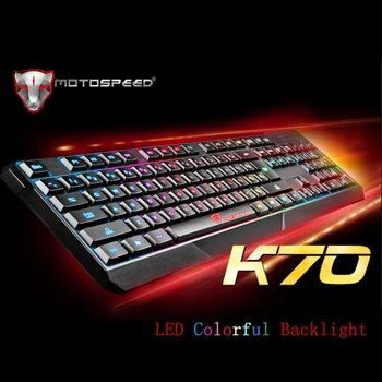 MOTOSPEED K70 USB Cablu 104 Taste de Gaming E-sport Tastatura cu LED-uri Colorate de Fundal Iluminat pentru PC, Laptop, Notebook