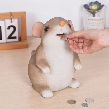Mouse-Ul Desen Animat Bani Monede Banca Cutie De Depozitare Jucarii Copii Anul Sobolanului Ornament Decor Acasă Bani De Economisire Cutii De Copii Pusculita